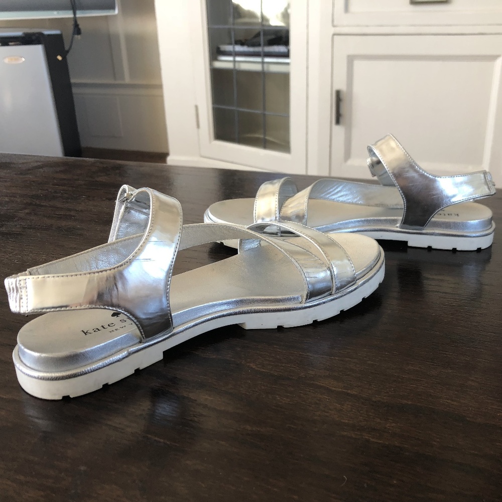 Kate Spade - McKee Metallic Sandals, Silver 6.5W